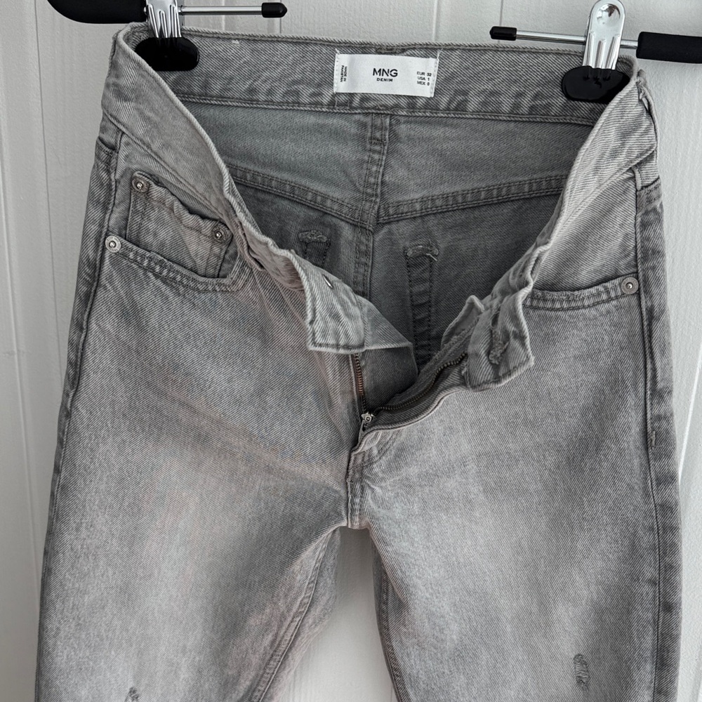 Mango Women's Light Gray Straight Leg Jeans